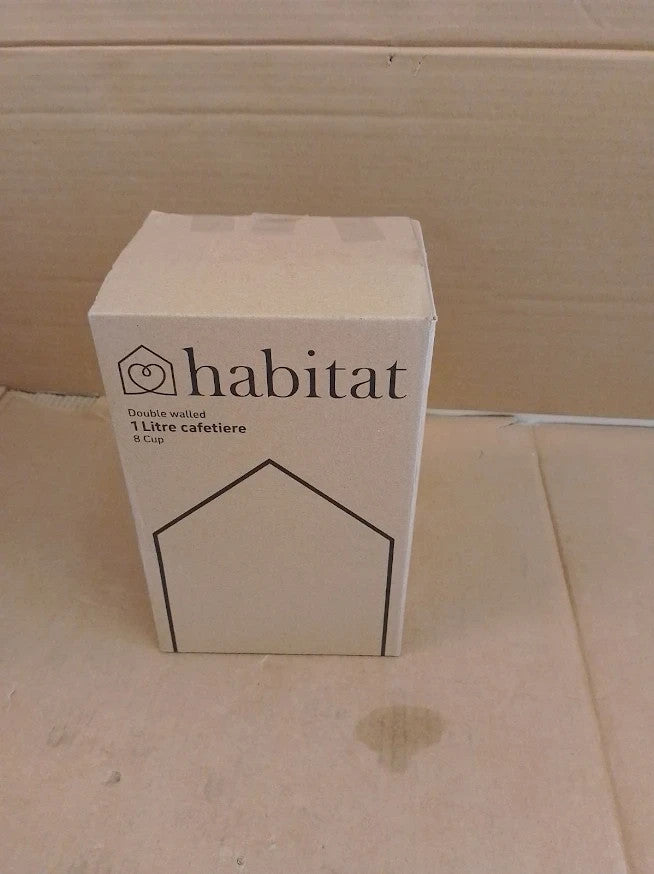 Habitat Double Walled 1000ml Cafetiere Silver French Press Coffee Maker Durable