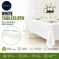 Lumaycens White Tablecloth 60x102in Rectangle Polyester Farbic Washable White