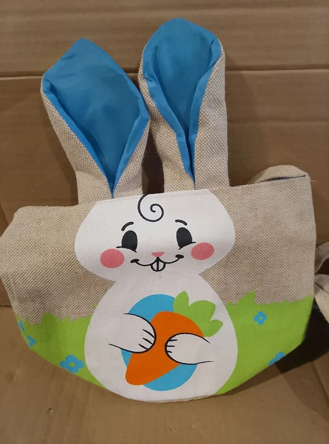 Joyin 2 Pcs Easter Bags Bunny Basket Set Eggs Hunt Easter Tote 16x7.5in