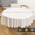 4 Pack Plastic White Table Cloth Party Round 213cm Large Decorative Parties New