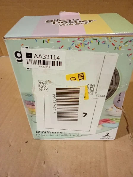 Giles Posner EK4214GSGR Mini Waffle Maker Non Stick Iron Machine 15x10.5x22.4cm
