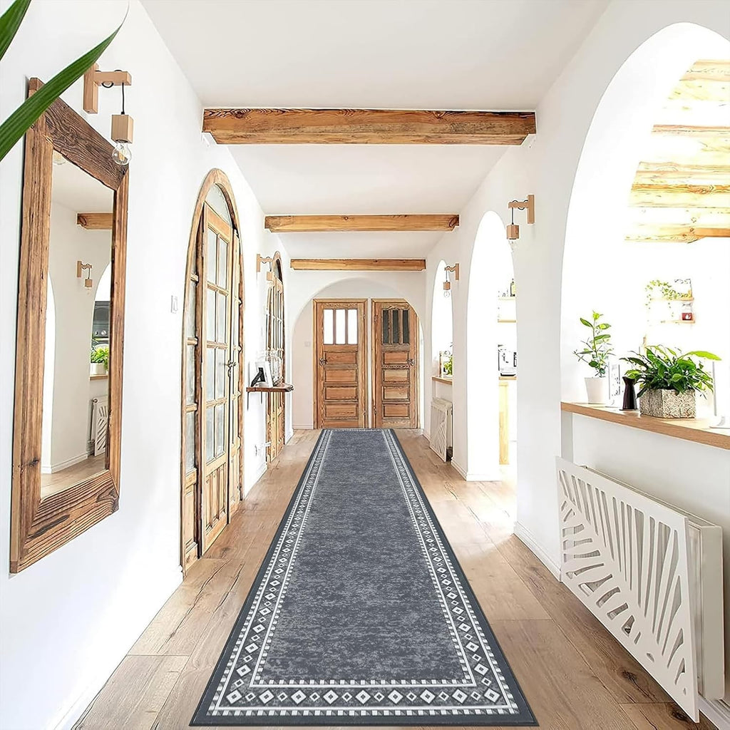 Enyhom Long Carpet Runner 66x300cm Non Slip Hallway Runner Door Mat New