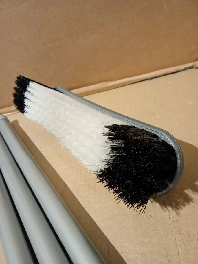 Addis Indoor Plastic Sweeping Broom Soft Nylon Bristles 3pc Easy Assemble New