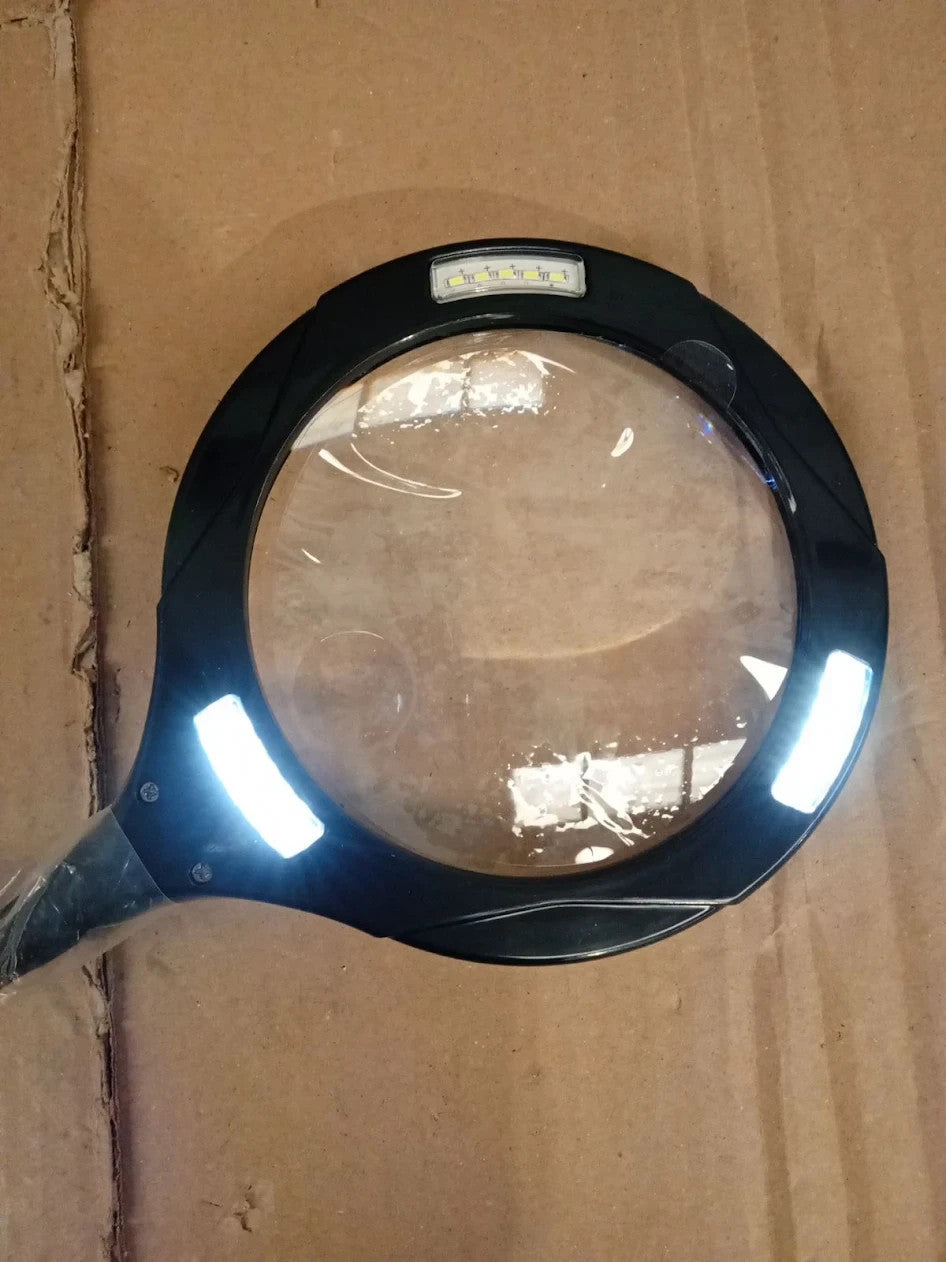 ESynic Black Magnifying Glass Light Flexible Lamp Rechargeable 15 Bright LEDs