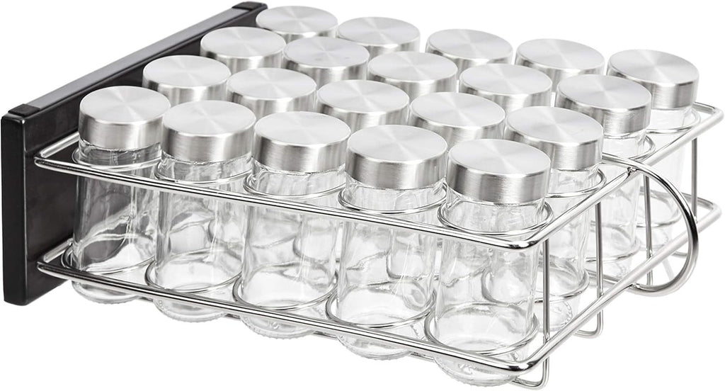 Amazon Basics Alloy Steel 20 Jar Vertical Spice Rack Alloy Steel Silver New