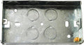 Merriway BH04063 47mm 1.7 8in Depth Double 2 Gang Metal Flush Mount Back New