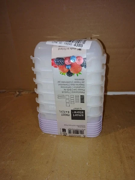Smartstore Small Food Storage Containers 0.3L Set 6 Suitable Fridge 12x12x4.5cm