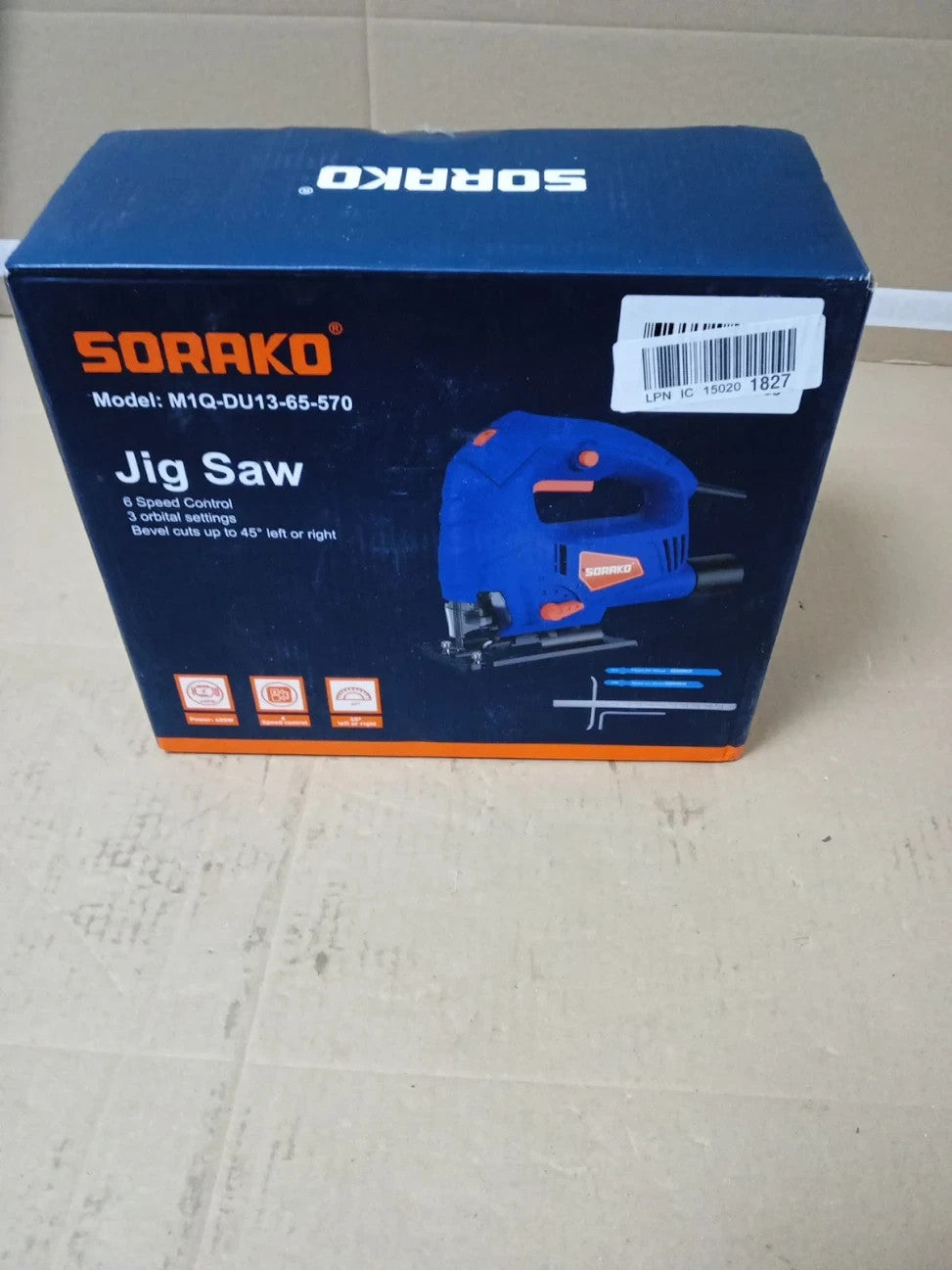SORAKO 600W Corded Jigsaw 8003000SPM 6 Speeds 45° Bevel Cutting 60mm Wood New