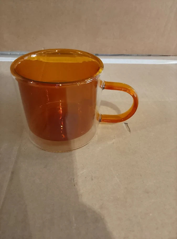 Soulnioi 300ml Colored Double Walled Glass Coffee Mugs Glass Water Cup New