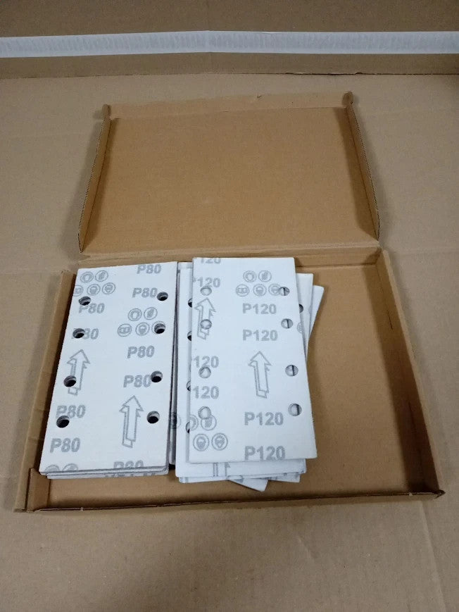 Sanding Sheets Electric Sander Rectangle Pads 8 Holes 95x185mm Hook Loop