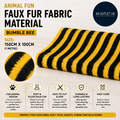 Animal Fun Faux Fur Fabric Material Bumble BEE 1m 150x100cm