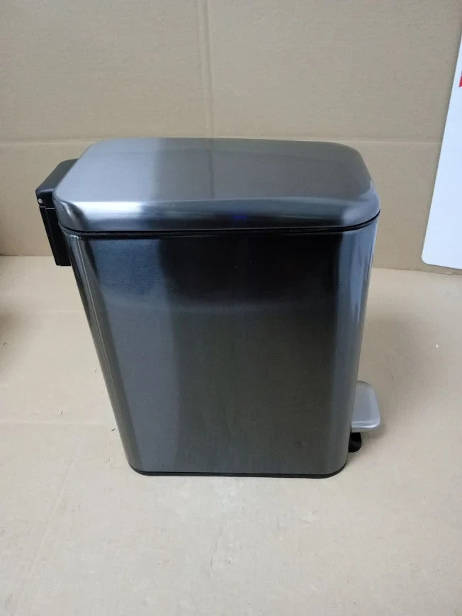 5L Pedal Bin Black Gold Stainless Steel Bathroom Kitchen Waste Dust Bin Soft
