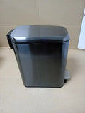 5L Pedal Bin Black Gold Stainless Steel Bathroom Kitchen Waste Dust Bin Soft