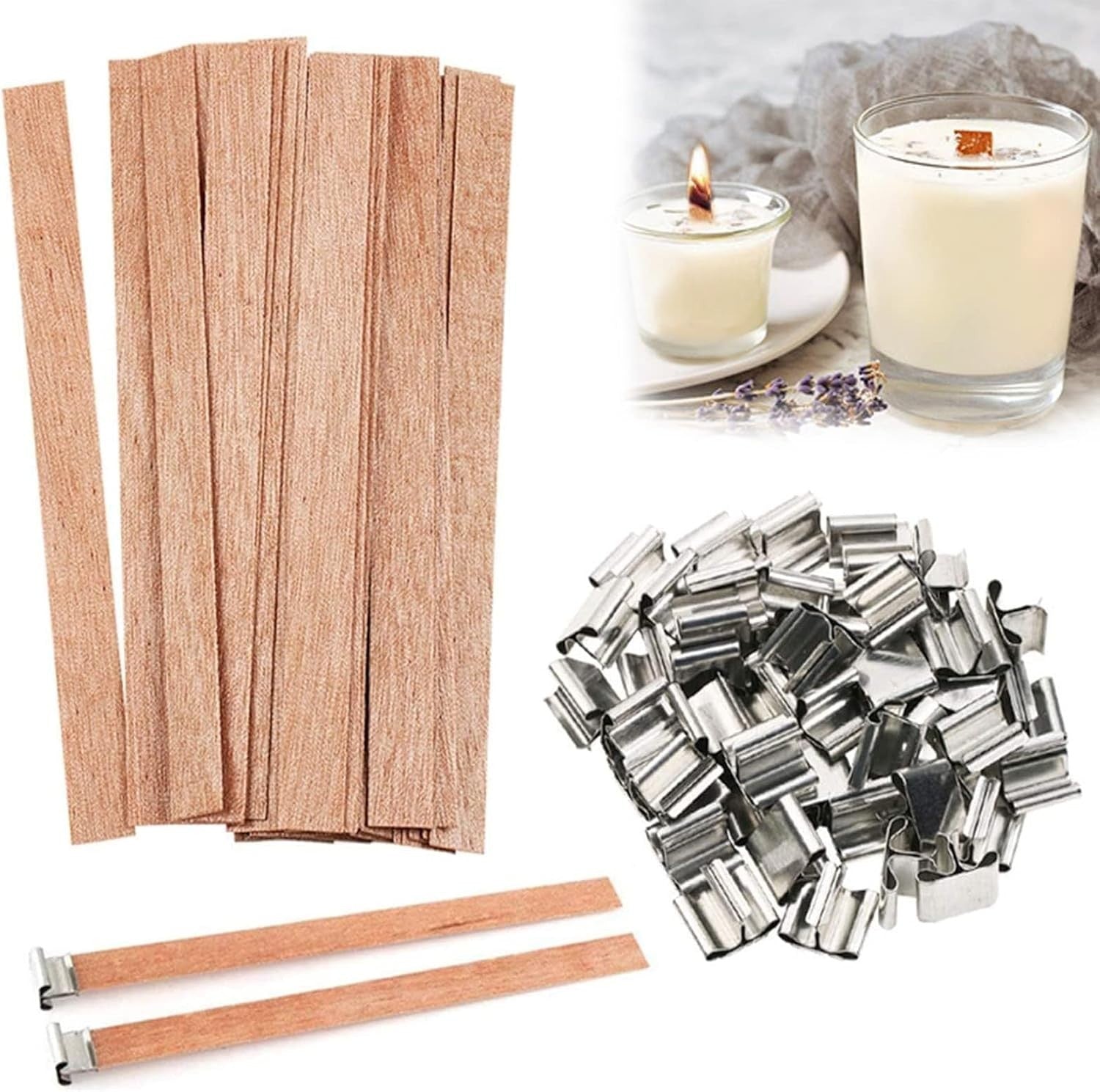 Wood Wicks Making Candles Kit 5in Trimable Natural Wooden Wick DIY Craft New