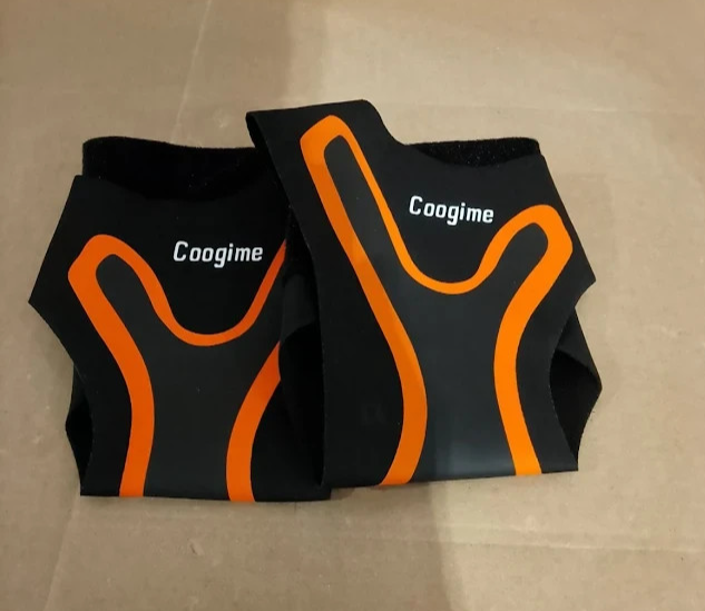 Coogime 2 Pieces Ankle Brace Support Football Flexible Breathable Orange S 35-38