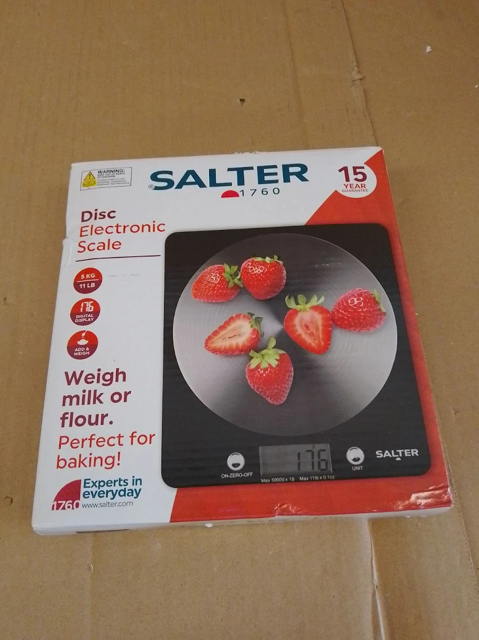 Salter Electronic Scale with Steel Platform Black Capacity 5kg LCD Display