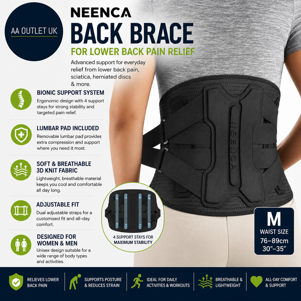 Neenca Back Brace Lower Pain Relief Bionic Support System Lumbar Belt Medium