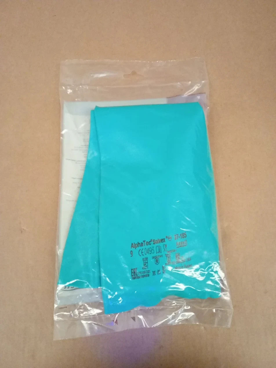 Ansell AlphaTec 37185 Chemical Resistant Nitrile Gloves Pair Size 9 Large New