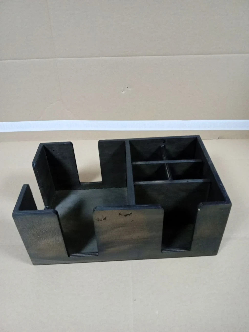 Drinkstuff Wooden Bar Caddy Napkin Holder Premium Home Coffee Station Organizer