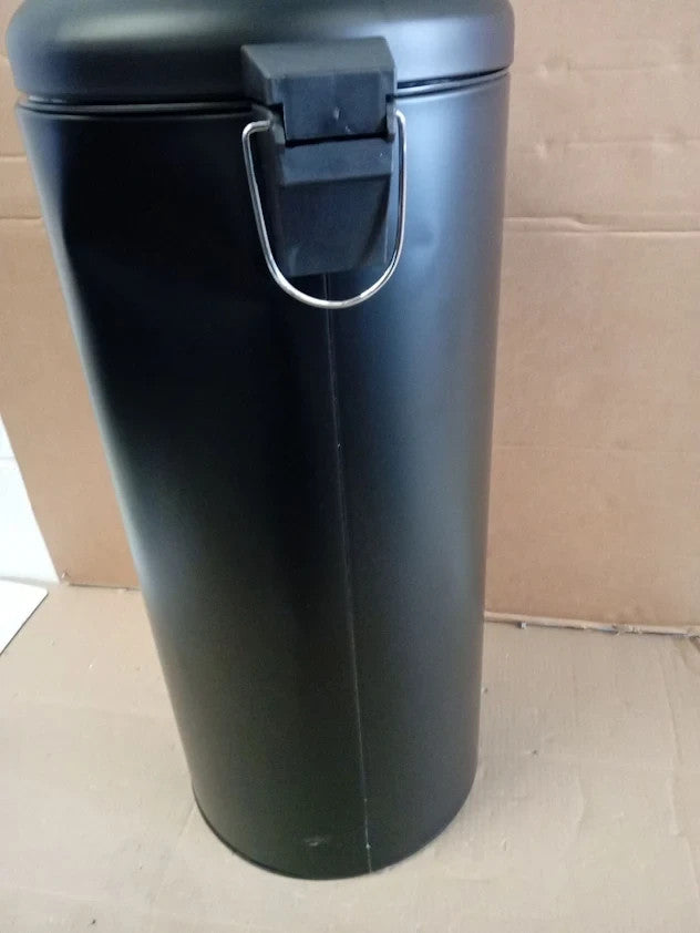 Hab 30L Domed Pedal Pin Made From Steel Inner Bin Black 67x29x29cm