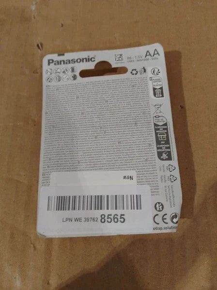 Panasonic AA Zinc Carbon Single Use Batteries 4 Pack Size M 1.5V New