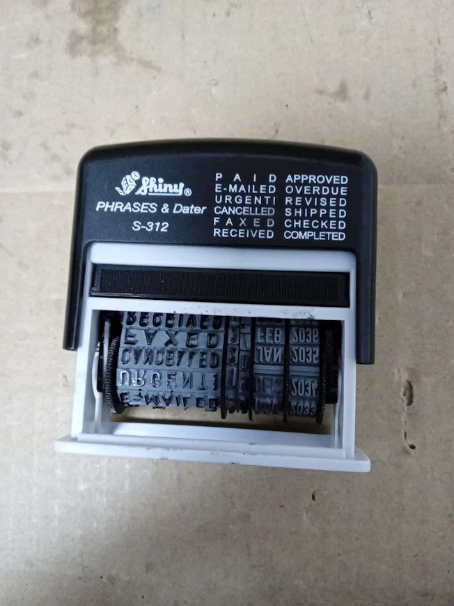 Cathedral Products 12 In 1 Self Inking Date Stamp Plus 12 Phrases 3.8mm