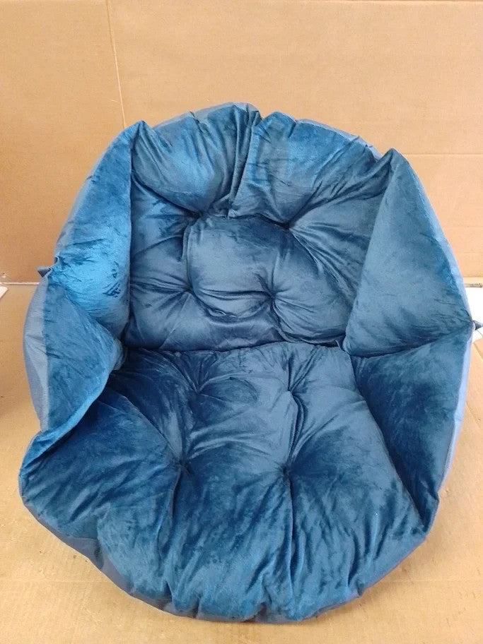FakeFace Soft Plush Seat Cushion Thick Chair Pillow With Ties Back Blue New