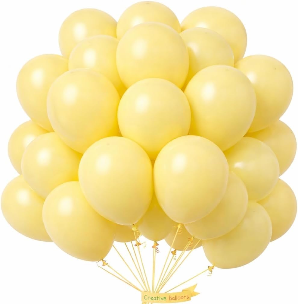 Yellow Pastel Latex Macaron Light Balloons Pack 15pcs 5in Sunflower Party New