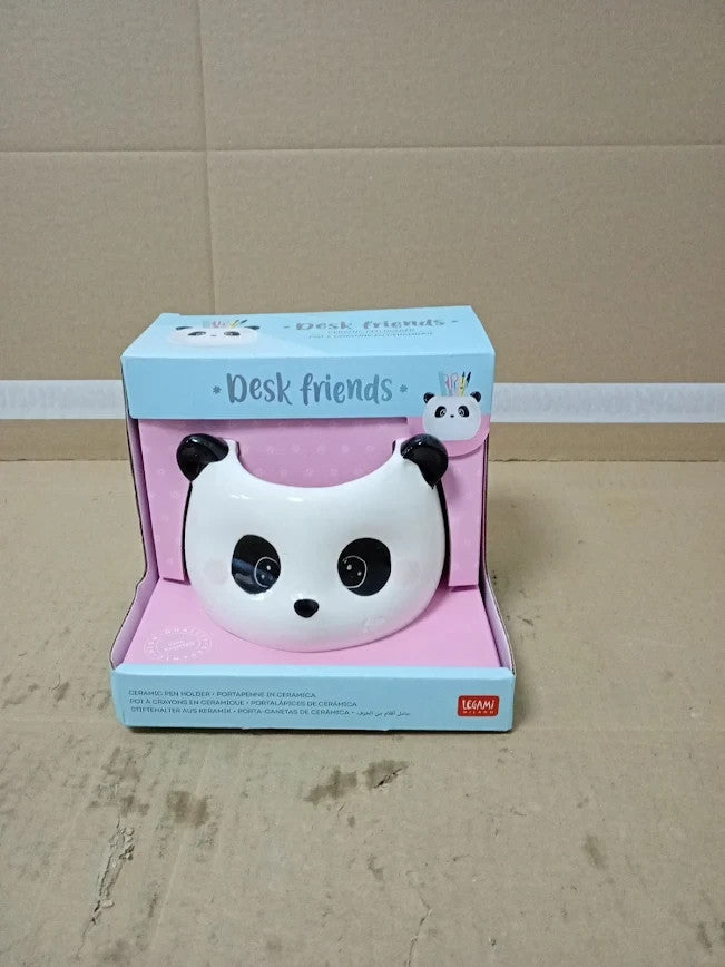 Legami Desk Friends Ceramic Pen Holder 11.2x11.4cm Panda Theme Hand Painted