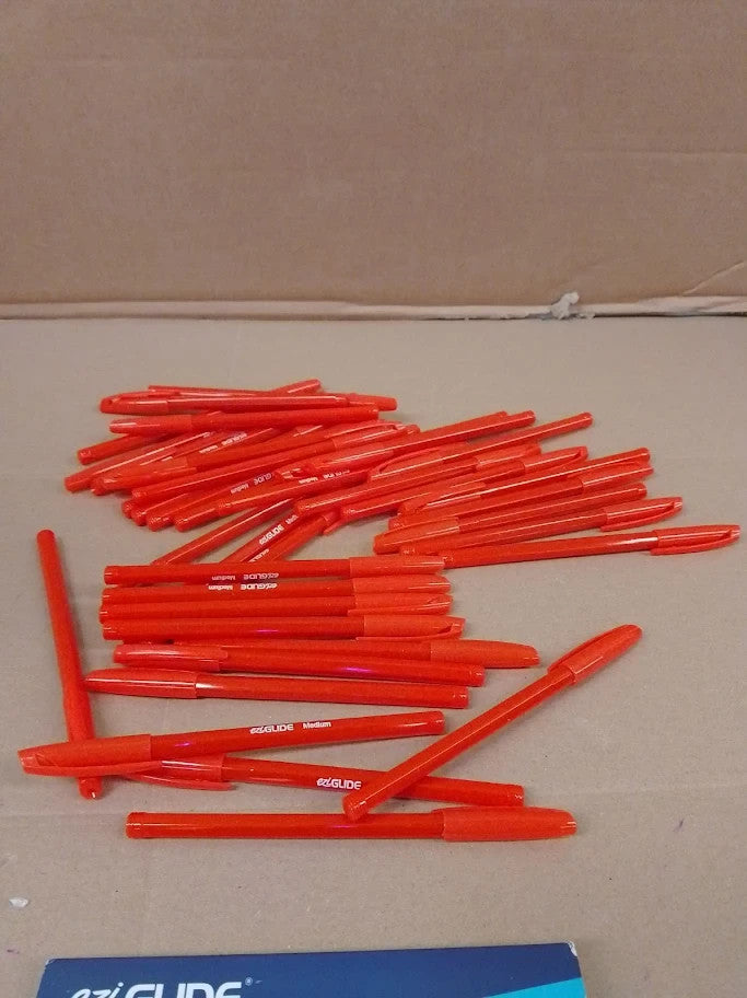 Eziglide Ballpoint Pens Orange Smooth Writing Action Medium Point New