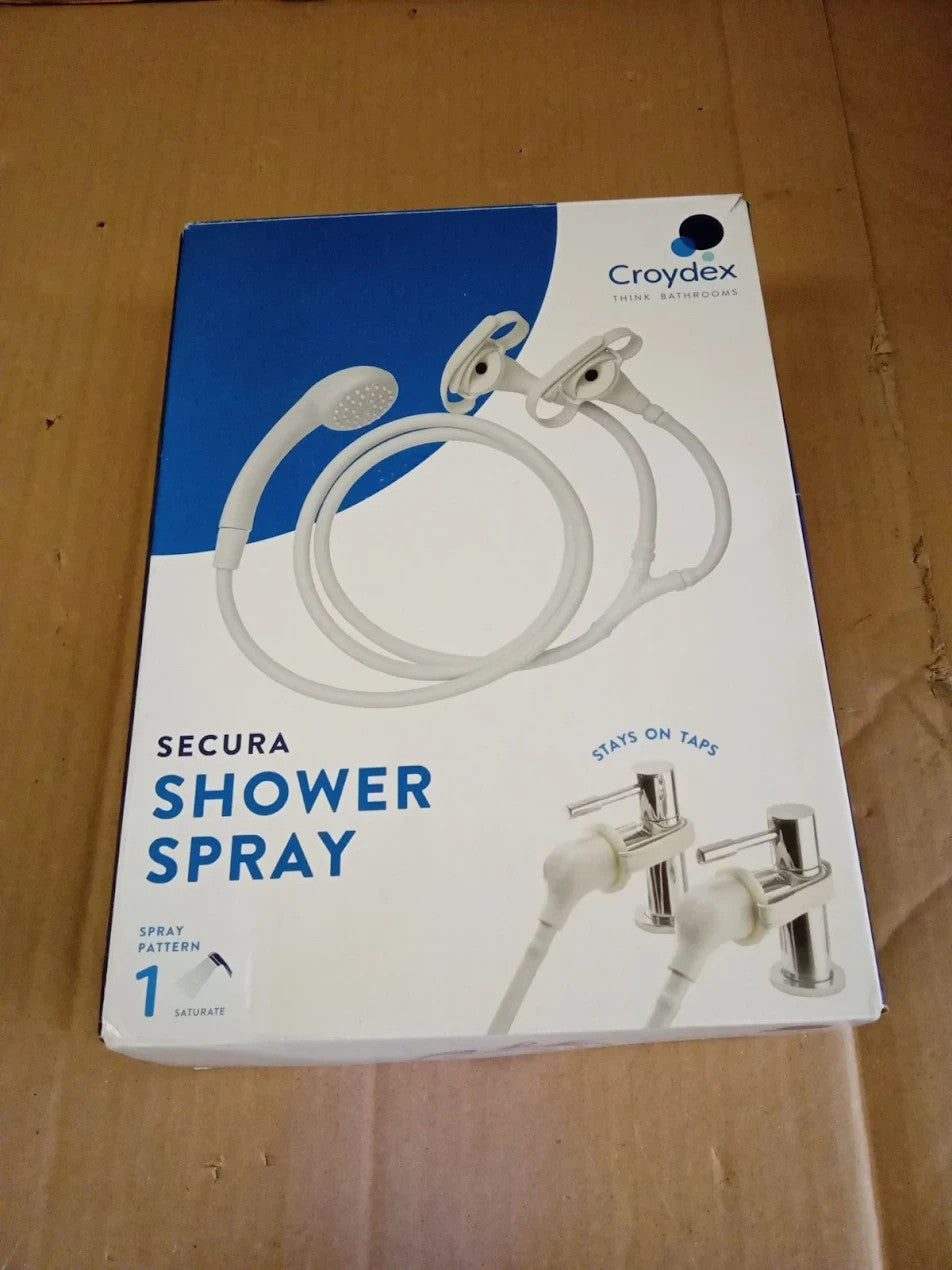 Croydex Secura Shower Head Hose Bath Tap Attachment 1750mm Easy Install Design