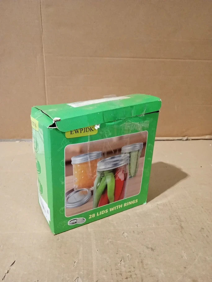 28pc Canning Lids With Rings For Mason Wide Mouth Jars Bands Grade Material New