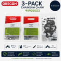 Oregon 3 Pack Chainsaw Chain Stihl 3/8in LP Pitch .050in Gauge 14in Bar