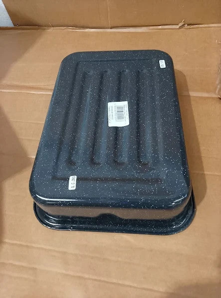 Salter Vitreous Enamel 34cm Roaster Rack Large Roasting Tin Oven Baking
