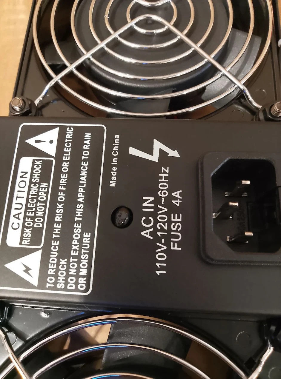 Pyle Rack Cooling Fans 19in 4 Pack 80mm Server Cabinet Digital Temperature 110V