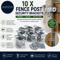 10x Fence Post Security Brackets Galvanized Steel Panel Brackets For Wood
