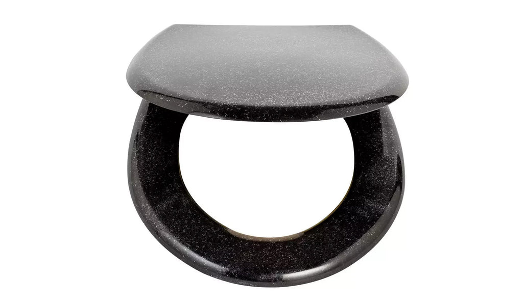 Argos Home Black Glitter Slow Close Toilet Seat Length Amid Hinges 85-178mm New