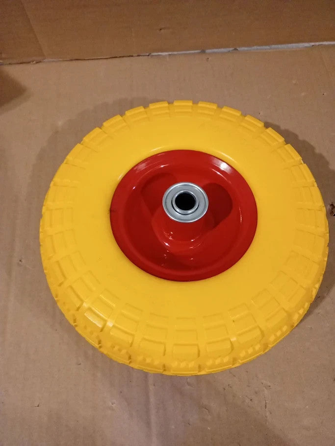 Vounot Puncture Proof 3.5-4 PU Wheelbarrow Wheel 260x85mm 16mm Yellow