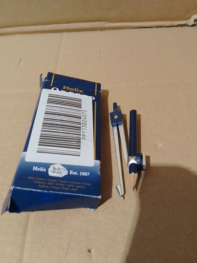 Helix Oxford Metal Compass Pencil Safety Point On Compass Navy Blue New