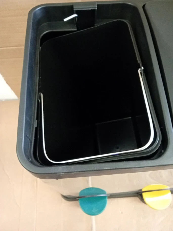 Habitat 45 Litre Triple Compartment Recycling Bin Made From Stainless Steel