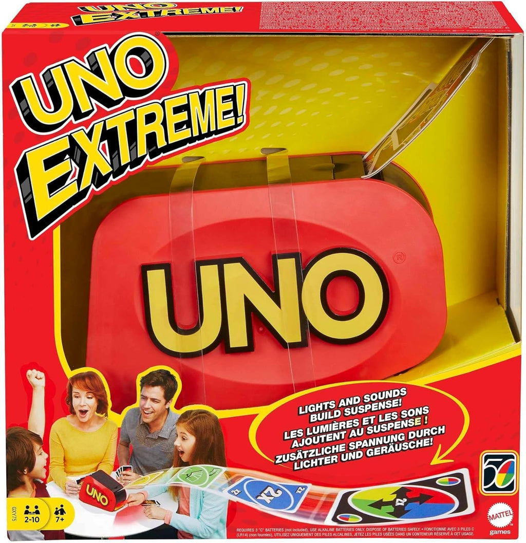 UNO Extreme Card Game Launcher Lights Sounds 112 Family GXY75 Quality Design New