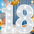 Decorative LED Light Number 18th Birthday For Her Him Cool White 8.86in Tall New