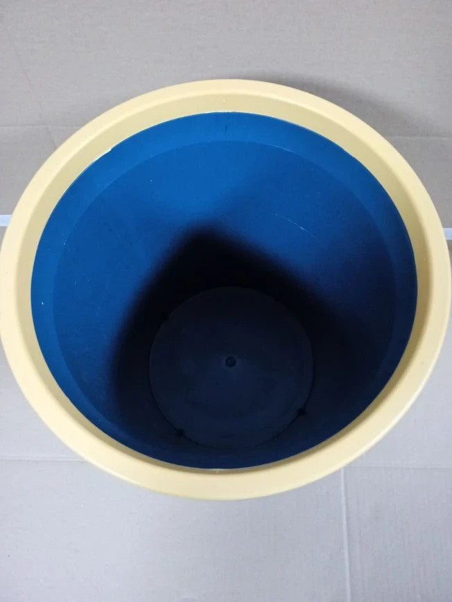 ASelected 16L Plastic Waste Paper Basket Blue Round Small Trash Can Wastebasket
