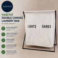 Habitat White 52 Litre Double Canvas Laundry Bag Clothes Hamper Storage Design
