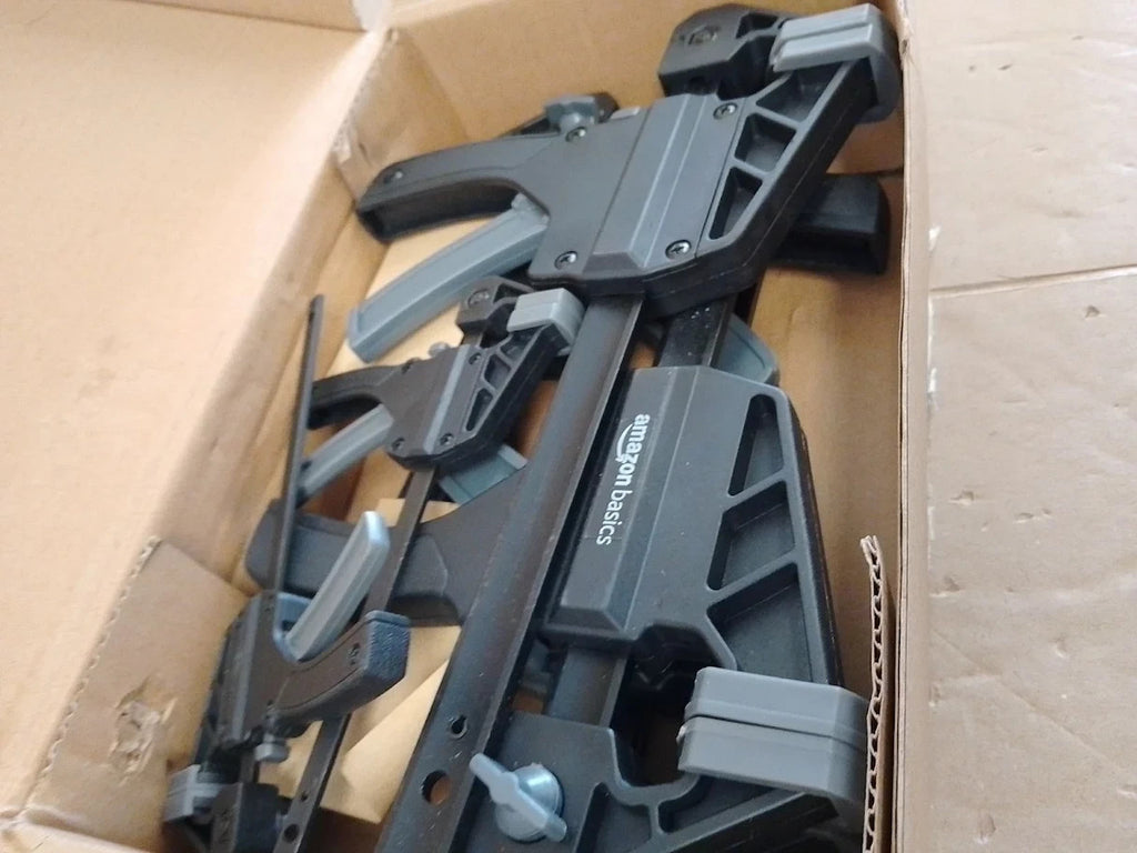 Amazon Basics 6pc Steel Spring Clamp Set 2pc 10.16cm 4 Piece 15.24cm Black Grey