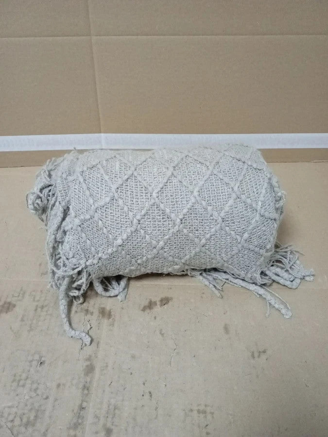Crevent Farmhouse Knit Throw Blanket Couch Sofa Chair Bed 127x152cm Beige New