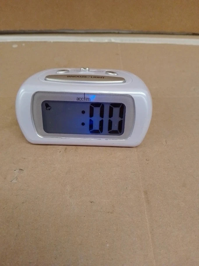Acctim Auric Digital Alarm Clock Superbrite Crescendo Large LCD Display White