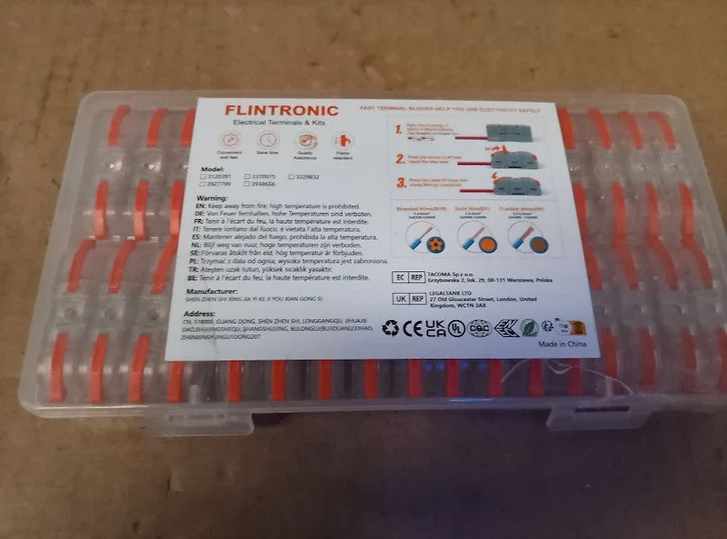 Flintronic Wire Connectors 34pcs Dual Wire Terminal Block 2 Pin 18-22AWG New