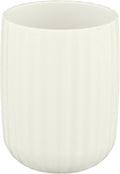 Wenko Agropoli Mug Cream White Toothbrush Holder Plastic Shape Textured New