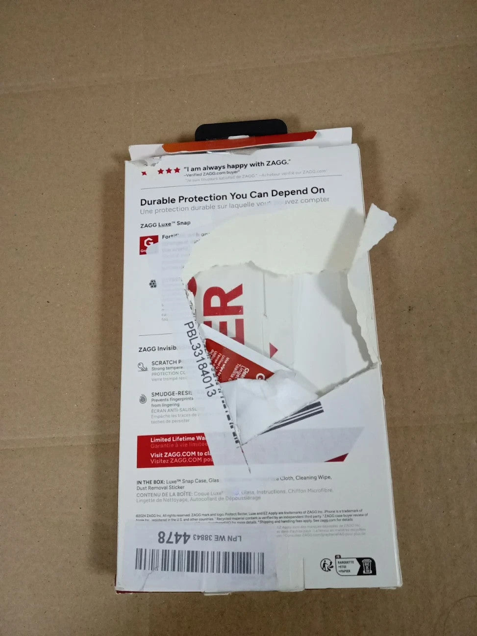 ZAGG Luxe Snap & Glass 360 Graphene Reinforced Case Tempered Glass Screen New